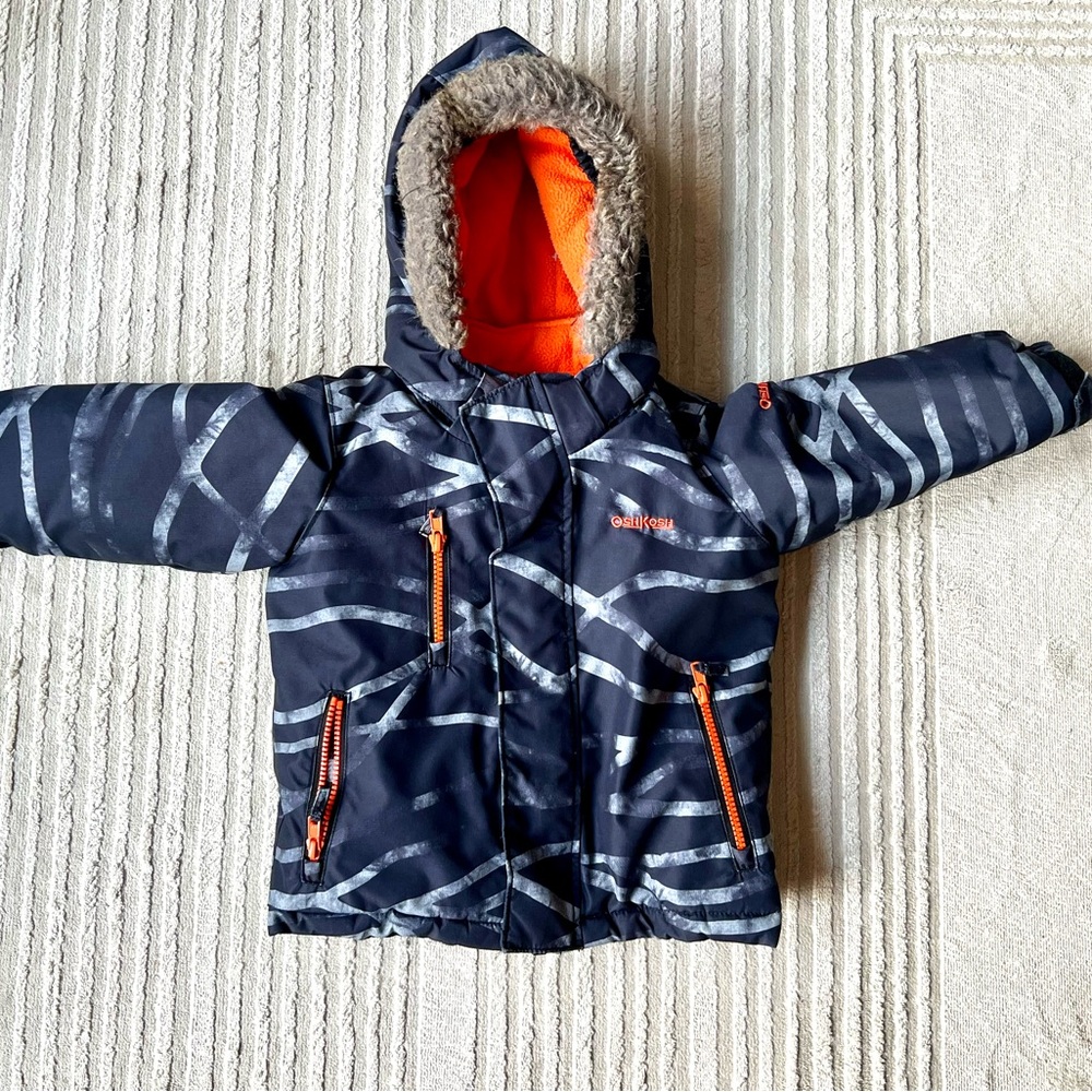 OshKosh B'gosh Kids' Black and Orange Puffer Jacket